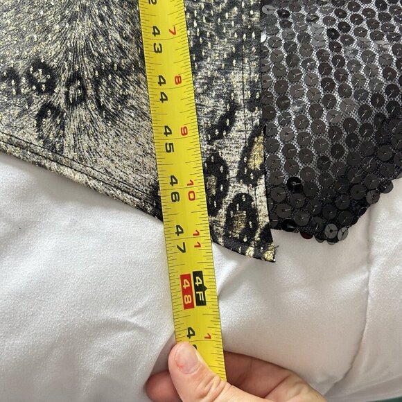 Vintage 90s Y2K Cheetah Sequins Maxi Dress Womens 36 Fairy Whimsical Coquette - Picture 6 of 9